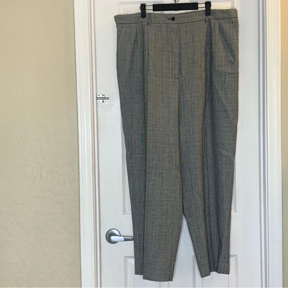 Vintage Pendleton Houndstooth Virgin Wool Women Trousers Size 22W